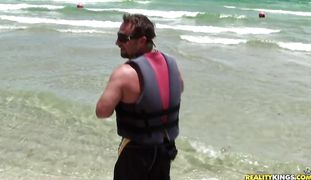 Beautiful bombshell Krystal Main got fucked hard from the back until she started moaning